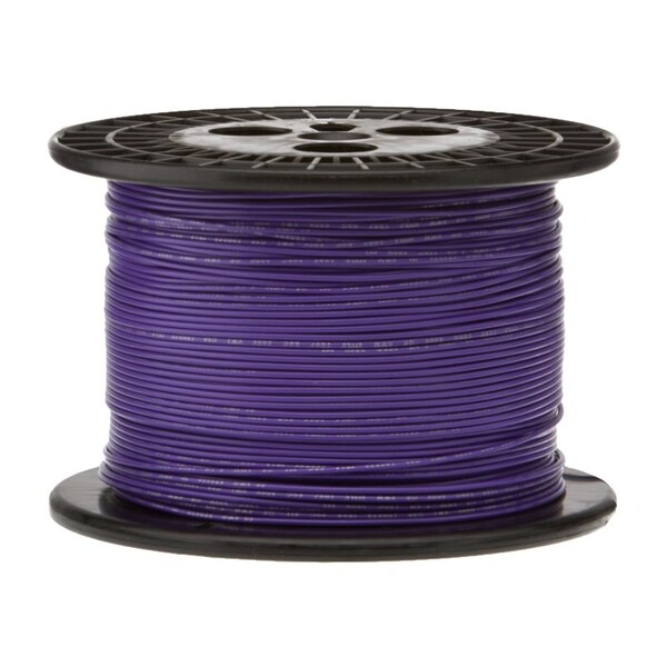 Alambre de conexión flexible trenzado de calibre 28 AWG UL1061 de Remington Industries, 300V, diámetro de 0.035 pulgadas, violeta, longitud de 1000 ft