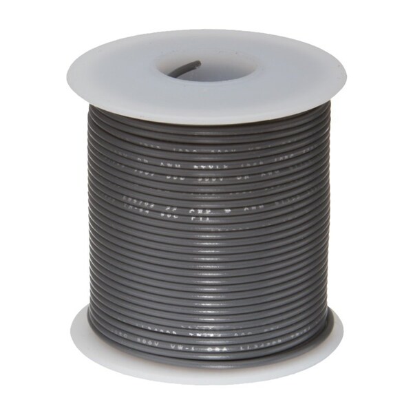 Cable de conexión flexible de calibre 24 AWG UL1061 de Remington Industries, 300V, diámetro de 0.044 pulgadas, gris, longitud de 25 pies