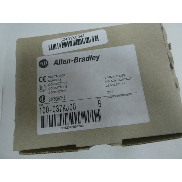 Contactador de CA de 24V-AC 50A AMP 25HP - 100-C37KJ00 de Allen Bradley