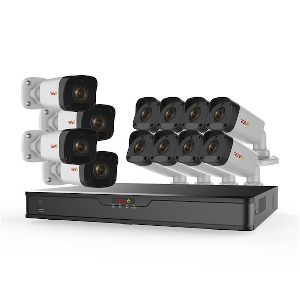 Revo America Revo America RU162B12E-3T Ultra HD 16 Channel 3TB NVR Surveillance System with 12 x 2 Megapixel Cameras - RU162B12E-3T
