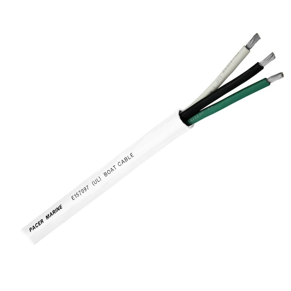 Cable de 3 Conductores Pacer Group Pacer Round, 100', 16/3 AWG, Negro, Verde y Blanco - WR16/3-100