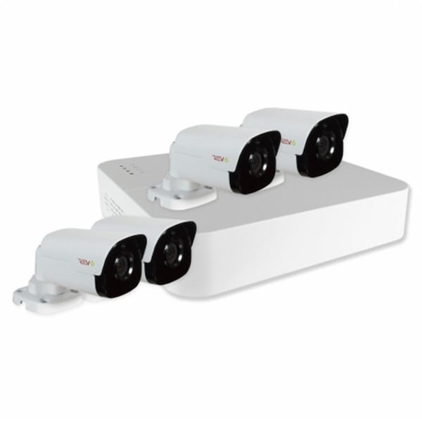 Revo America Ultra HD 4 in 1TB NVR Surveillance System with 4 x 4 Megapixel Bullet Cameras- White - RU41B4G-1T