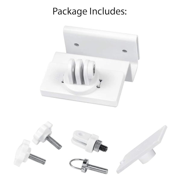 Wasserstein Camera Gutter Mount, for Ring, Arlo, Blink, Reolink Cams, Compatible Solar Panels, White, 2PK - GutterSolar2WhtUSA