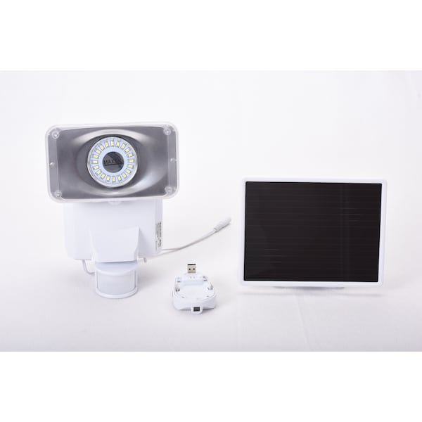 Maxsa Innovations Secure Motion-Activated Solar Video Security Camera/Floodlight - White - 44642-CAM-WH