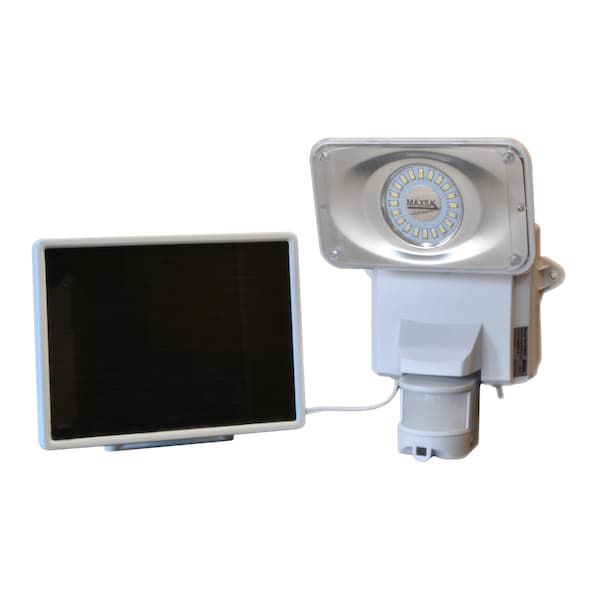 Maxsa Innovations Secure Motion-Activated Solar Video Security Camera/Floodlight - White - 44642-CAM-WH