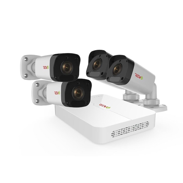 Revo America Ultra HD 8 Channel 1TB NVR Surveillance System with 4 x 2 Megapixel Cameras - RU82B4E-1T