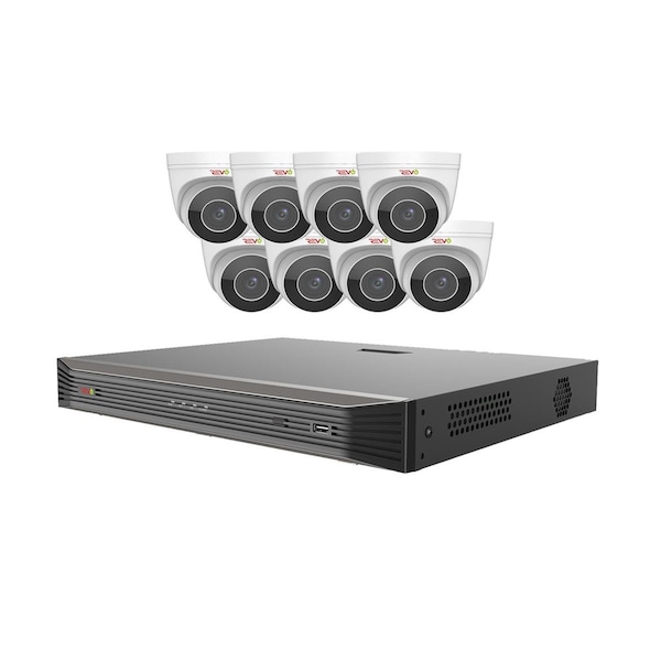 Revo America Ultra HD Audio Capable 16 Channel 3TB NVR Surveillance System with 8 4 Megapixel Cameras - RU162BNDL-1