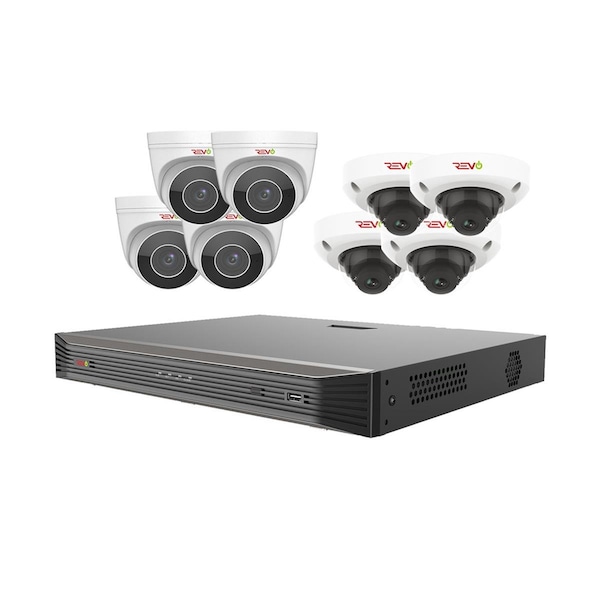 Revo America Ultra HD Audio Capable 16 Channel 3TB NVR Surveillance System with 8 4 Megapixel Motorized Cameras - RU162BNDL-2