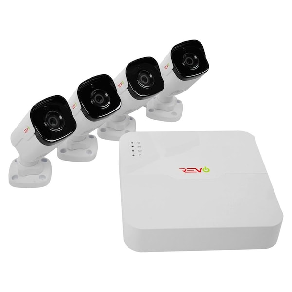 Revo America Ultra HD Audio Capable 4 Channel Surveillance System with 4 4MP Cameras - RU42B4GA-1T