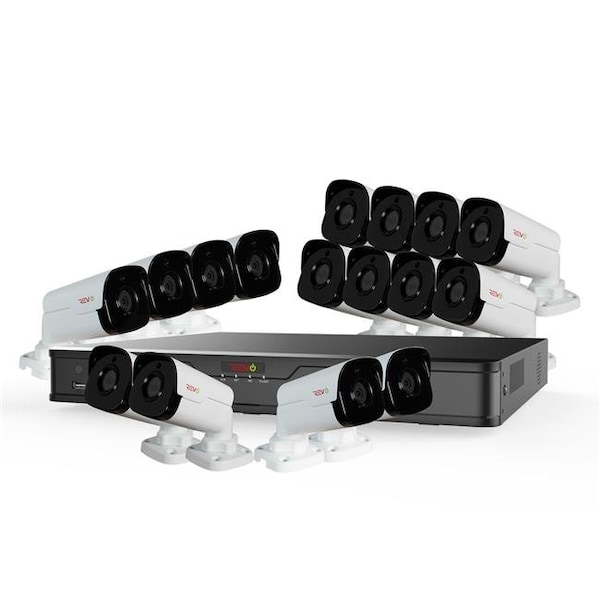 Revo America Revo America RU162B16GA-4T Ultra HD Audio Capable 16 Channel Surveillance System with 16 4MP Cameras - RU162B16GA-4T