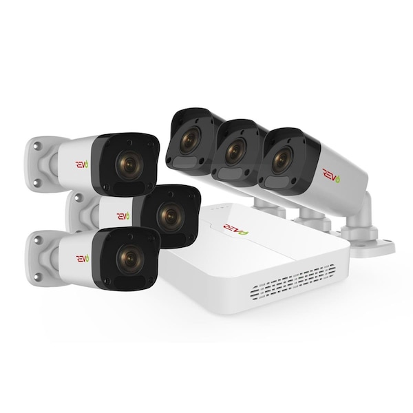 Revo America Ultra HD 8 Channel 1TB NVR Surveillance System with 6 x 2 Megapixel Cameras - RU82B6E-2T