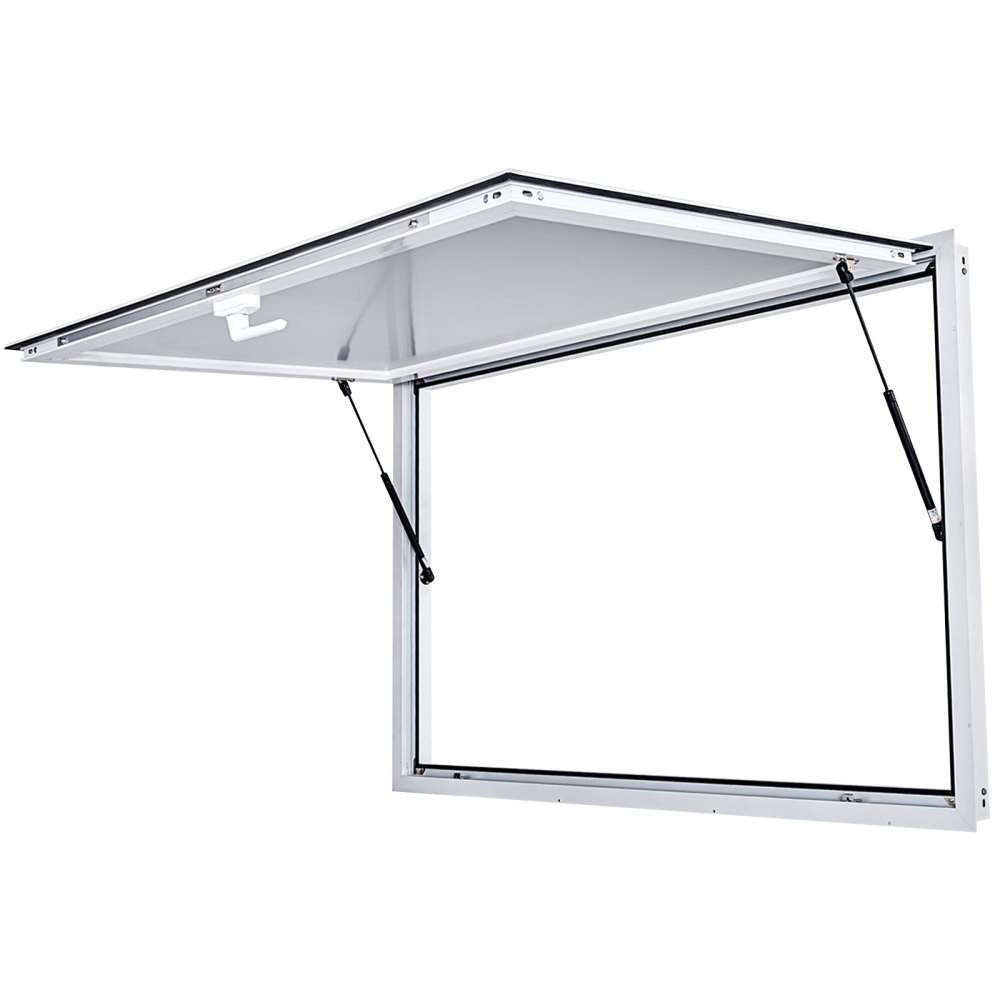 VEVOR Concession Window 64 x 40 Inch, Concession Stand Serving Window Door with Double-Point Fork Lock, Concession Awning Door Up to 85 degrees for Food Trucks, Glass Not Included - WBLFWCK64X40YC001V0
