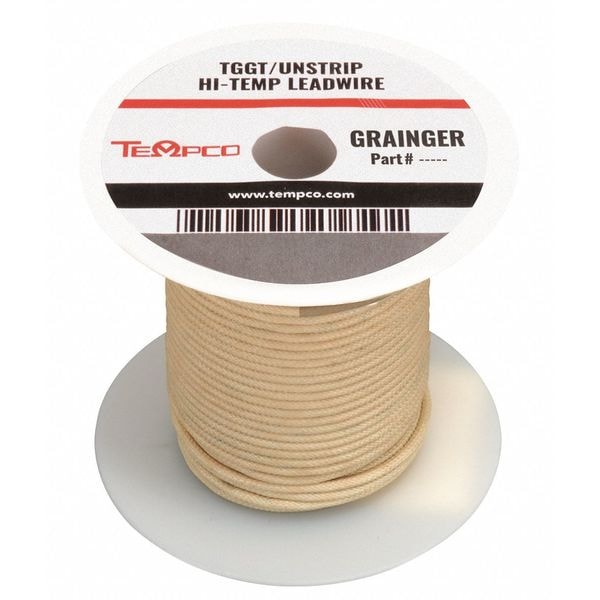 Cable de plomo de alta temperatura Tempco, TGGT, 12 AWG, Natural, 250 pies - LDWR-1049