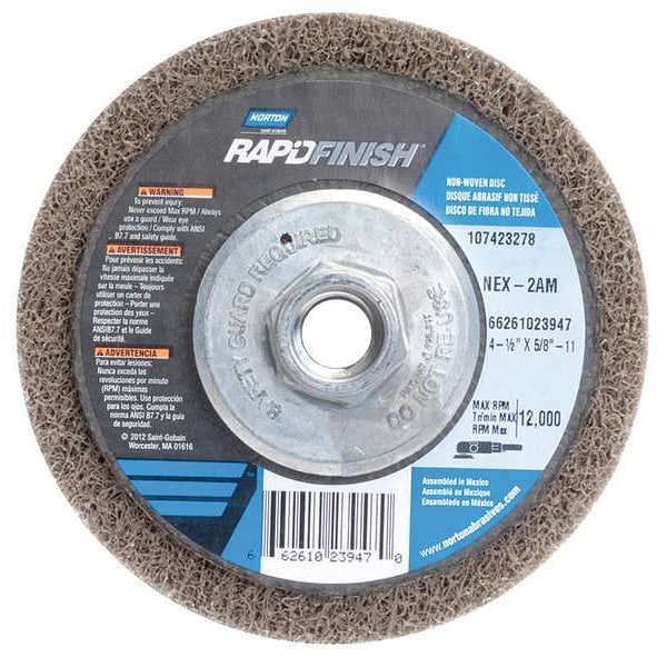 Ruedas de Centro deprimido Norton Abrasives, Tipo 27, 4 1/2 pulgadas de diámetro, 0.5 pulgadas de grosor, tamaño de agujero de árbol de 5/8"-11 - 66261023947