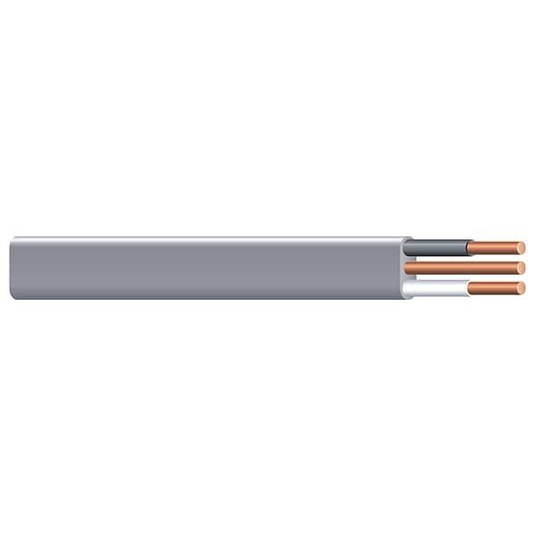Cable de Alimentación Subterráneo No Metálico Southwire, UF-B, calibre 14 AWG, 2 conductores con tierra C, gris, PVC, sólido, 600V AC - 13054201