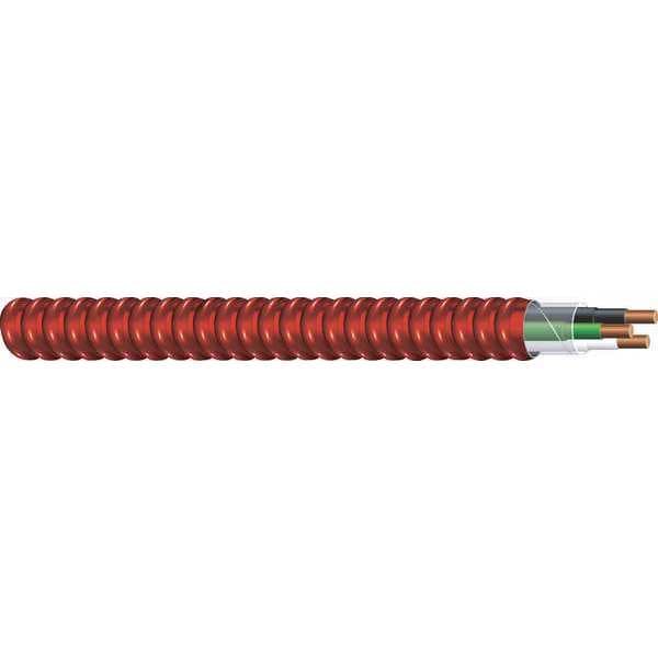 Cable de Edificación con Cubierta Metálica, MC; FPLP, 12 AWG, 2C con Tierra C, Rojo, Aluminio, Sólido, 600V CA
