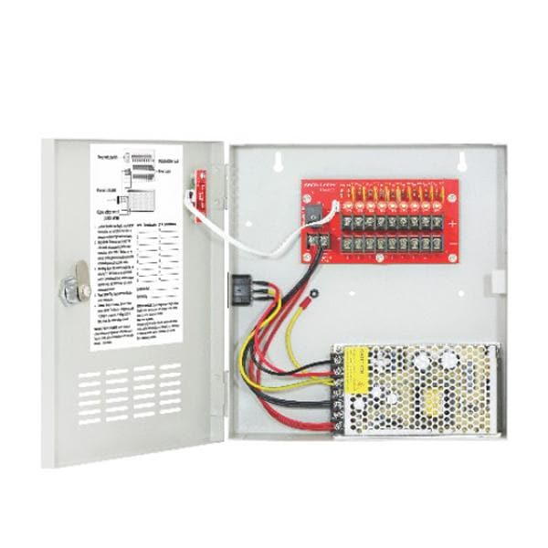 Seco-Larm Switching CCTV Power Supply. 9 Outputs, 10 Amps, PTC fuses, individual status LEDs for ea - SLM-PC-U0910-PULQ