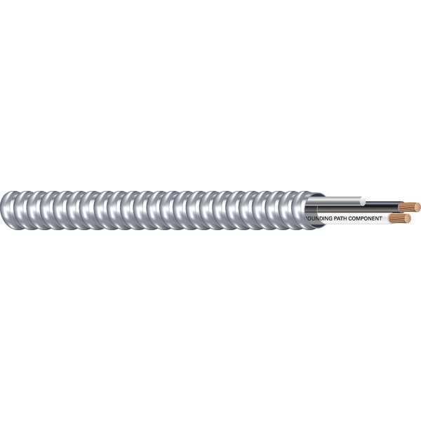 Southwire Metal Clad Building Cable, MC, 14 AWG, 2C with Ground C, Silver, Aluminum, Solid, 600V AC, 250 ft - 55527201