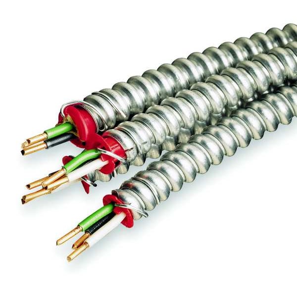 Afc Cable Systems Metal Clad Building Cable, MC, 14 AWG, 2C with Ground C, Silver, Aluminum, Solid, 600V AC, 250 ft - 2101S42-00