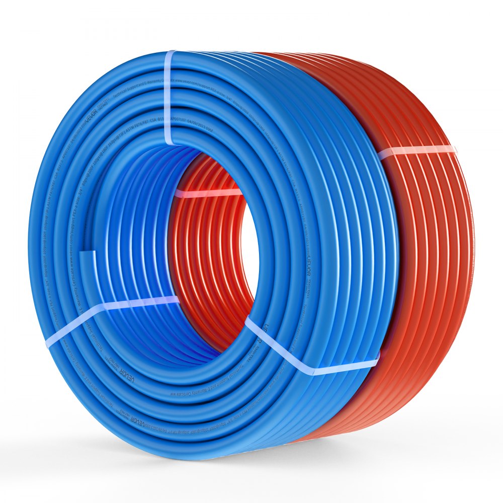 VEVOR PEX Pipe 3/4 Inch, 2 x 100 Feet Length PEX-A Flexible Pipe Tubing for Potable Water, Pex Water Lines for Hot/Cold Water & Easily Restore, Plumbing Applications with Free Cutter, Blue & Red - PEXAG34INCH2RSPVKV0