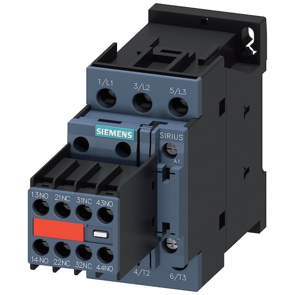 Contactador magnético IEC de Siemens, 3 polos, 110/120 V CA, 32 A, Reversión: No - 3RT20271AK643MA0.