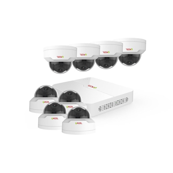 Revo America Ultra HD 8 Channel 2TB NVR Surveillance System with 8 x 4 Megapixel Cameras - RU82MD8G-2T