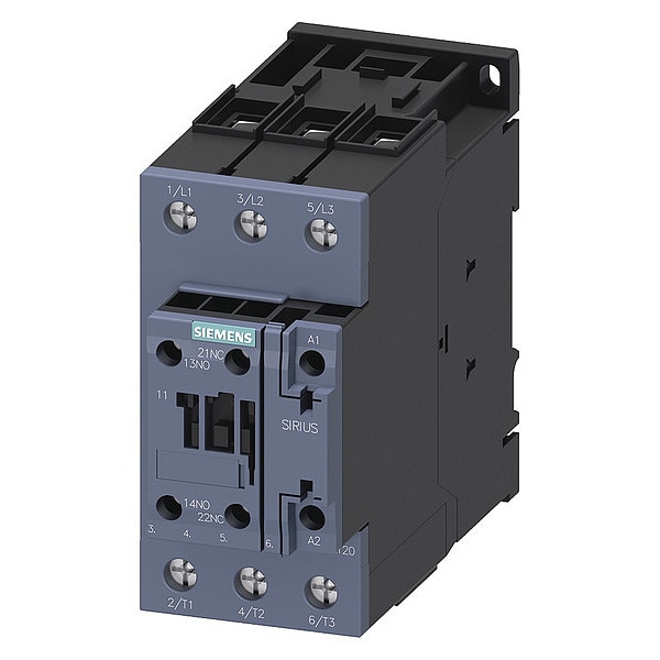 Contactador magnético IEC de Siemens, 3 polos, 208 V CA, 40 A, Reversión: No - 3RT20351AM20