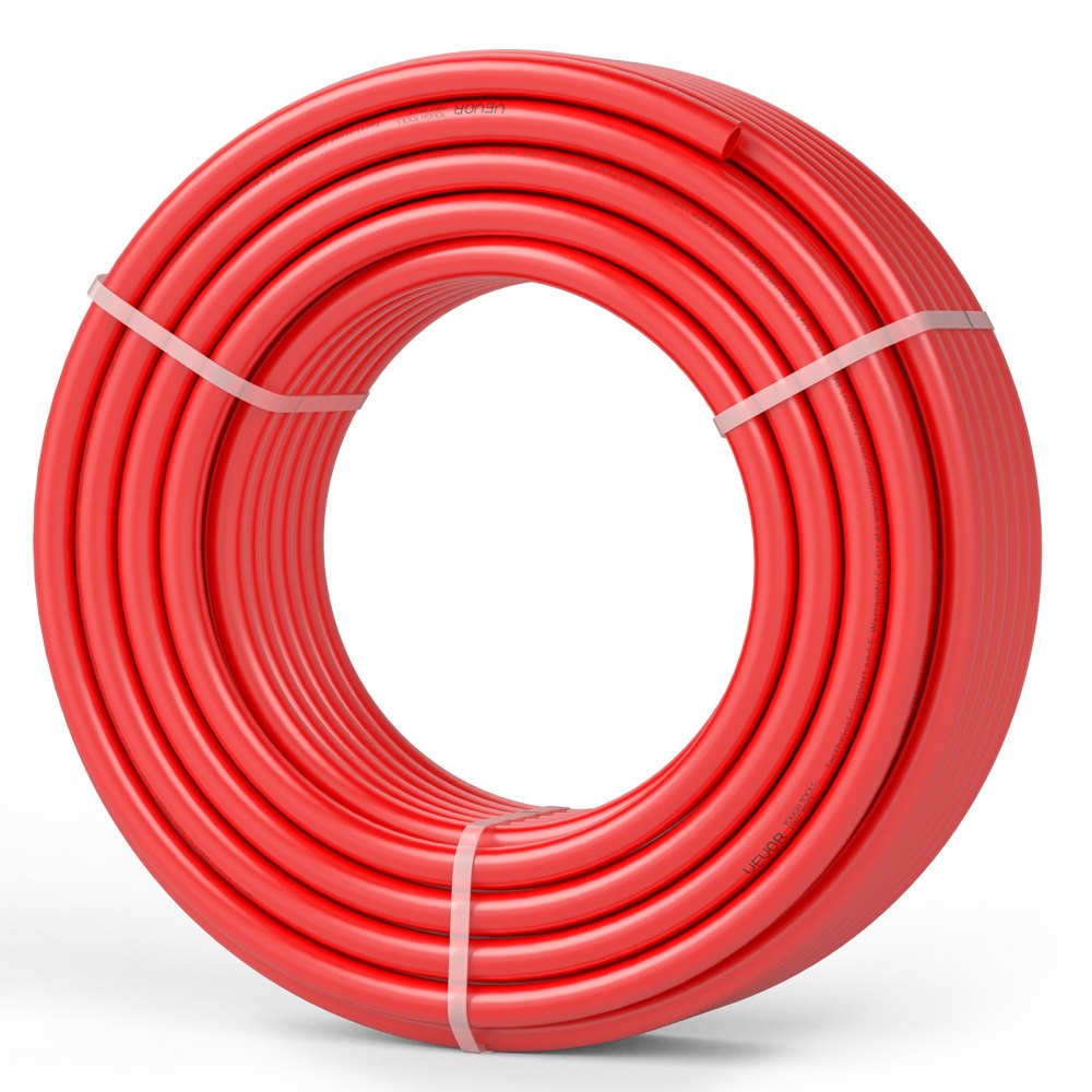 VEVOR PEX Pipe 3/4 Inch, 100 Feet Length PEX-B Flexible Pipe Tubing for Potable Water, Pex Water Lines for Hot/Cold Water & Easily Restore, Plumbing Applications with Free Cutter & Clamps ,Red - PEXBGHS100FTDIYZWV0