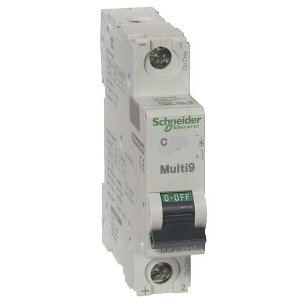 Schneider Electric Miniature Circuit Breaker, C60H-DC Series, 5A, 1 Pole, Not Rated, 5kA at 250V DC, C Curve - MGN61505
