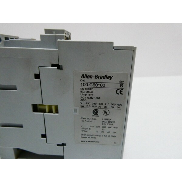 Contactor de CA de 120V-AC, 100A y 40HP - 100-C60D10 de Allen Bradley