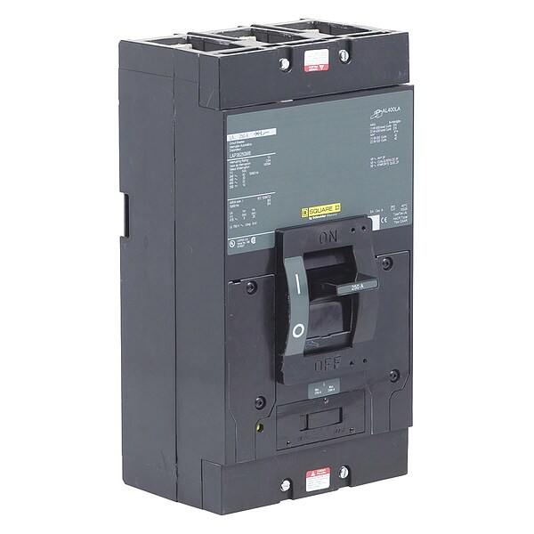 Square D Molded Case Circuit Breaker, LAP Series, 250A, 3 Pole, 600V AC, 42kA at 240V AC - LAP36250MB