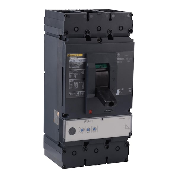 Square D Molded Case Circuit Breaker, LLL Series, 400A, 3 Pole, 600V AC, 125kA at 240V AC - LLL36400U31X