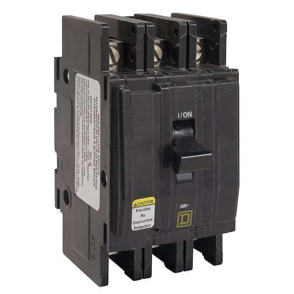 Square D Miniature Circuit Breaker, QOU Series, 60A, 3 Pole, 240V AC, 10kA at 240V AC - QOU300