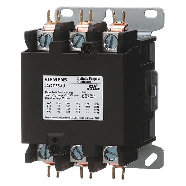 Contacto Auxiliar Siemens DefPurp, 220/208-240VAC, 3 Polos, 75 Amperes - 42GE35AG