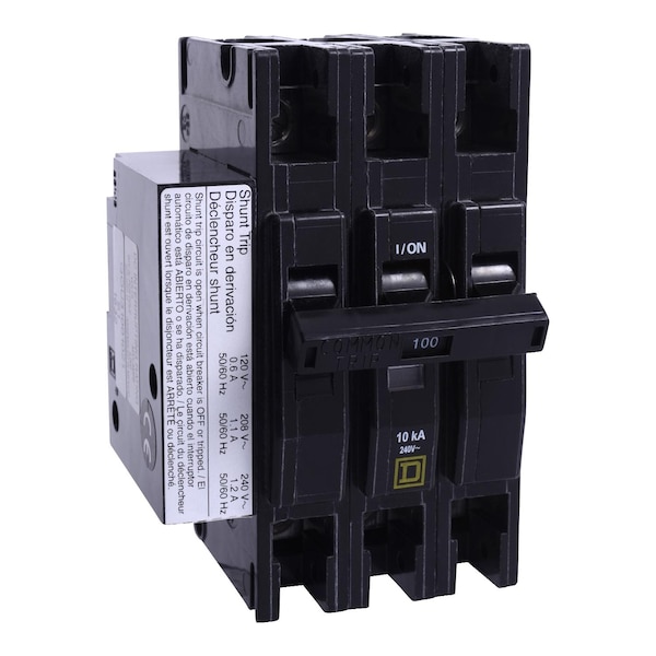 Square D Miniature Circuit Breaker, QOU Series, 60A, 3 Pole, 120/240V AC, 10kA at 120/240V AC - QOU3601042
