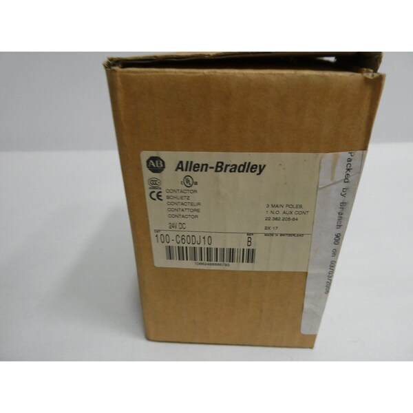 Allen Bradley 24V-CC 90A 40Hp Contactor de CA - 100-C60DJ10