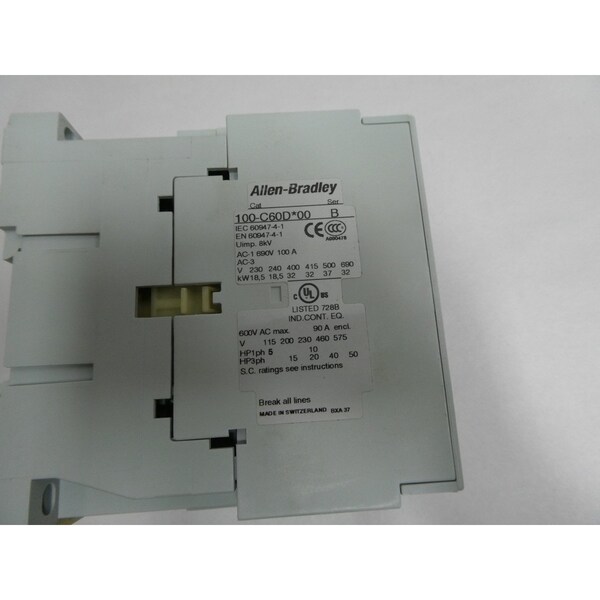 Allen Bradley 24V-CC 90A 40Hp Contactor de CA - 100-C60DJ10