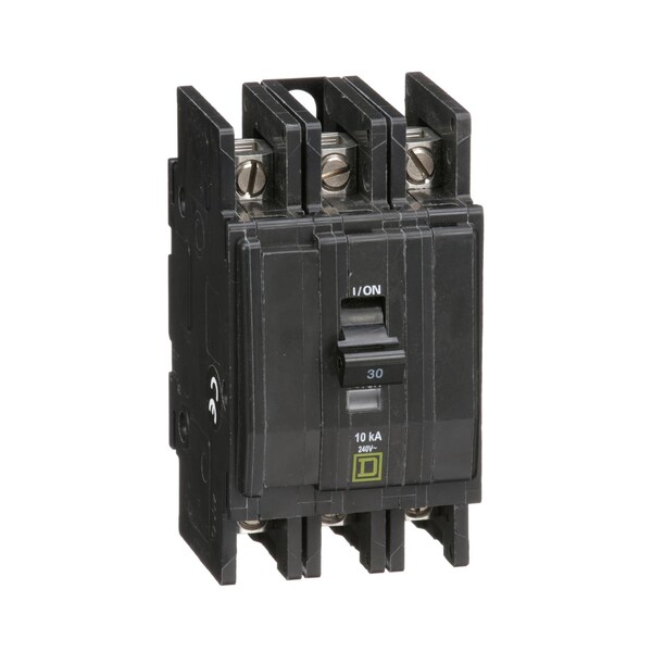 Square D Miniature Circuit Breaker, QOU Series, 30A, 3 Pole, 120/240V AC, 10kA at 120/240V AC - QOU330B