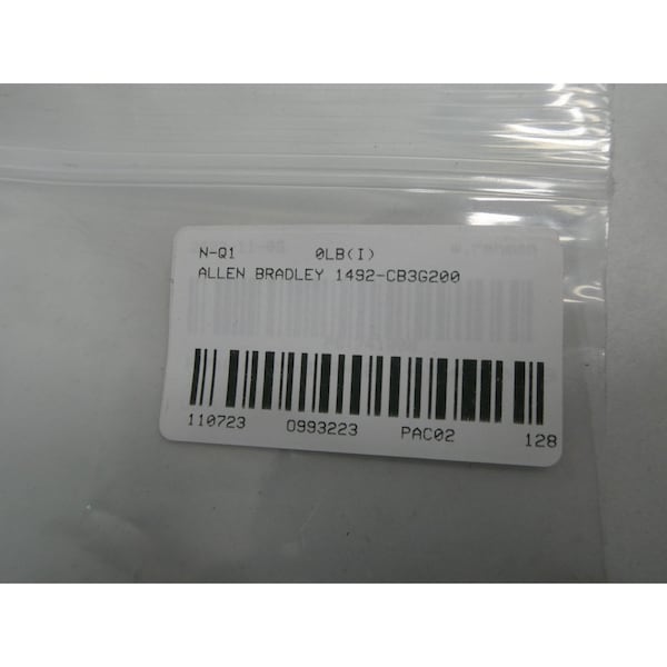 Allen Bradley Miniature Circuit Breaker, 20A, 3 Pole, 480V AC - 1492-CB3G200
