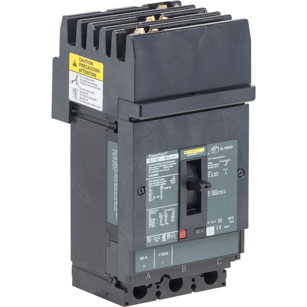 Square D Molded Case Circuit Breaker, HJA Series, 20A, 3 Pole, 600V AC, 100kA at 240V AC - HJA360206