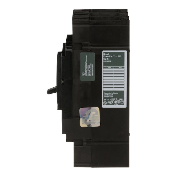 Square D Molded Case Circuit Breaker, JJL Series, 250A, 3 Pole, 600V AC, 100kA at 240V AC - JJL36250