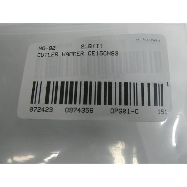 Eaton Cutler-Hammer 24V-AC 12A AMP 7-1/2HP AC CONTACTOR - CE15CNS3

Contactor de CA de 24V-AC, 12A, 7-1/2HP - CE15CNS3 de Eaton Cutler-Hammer