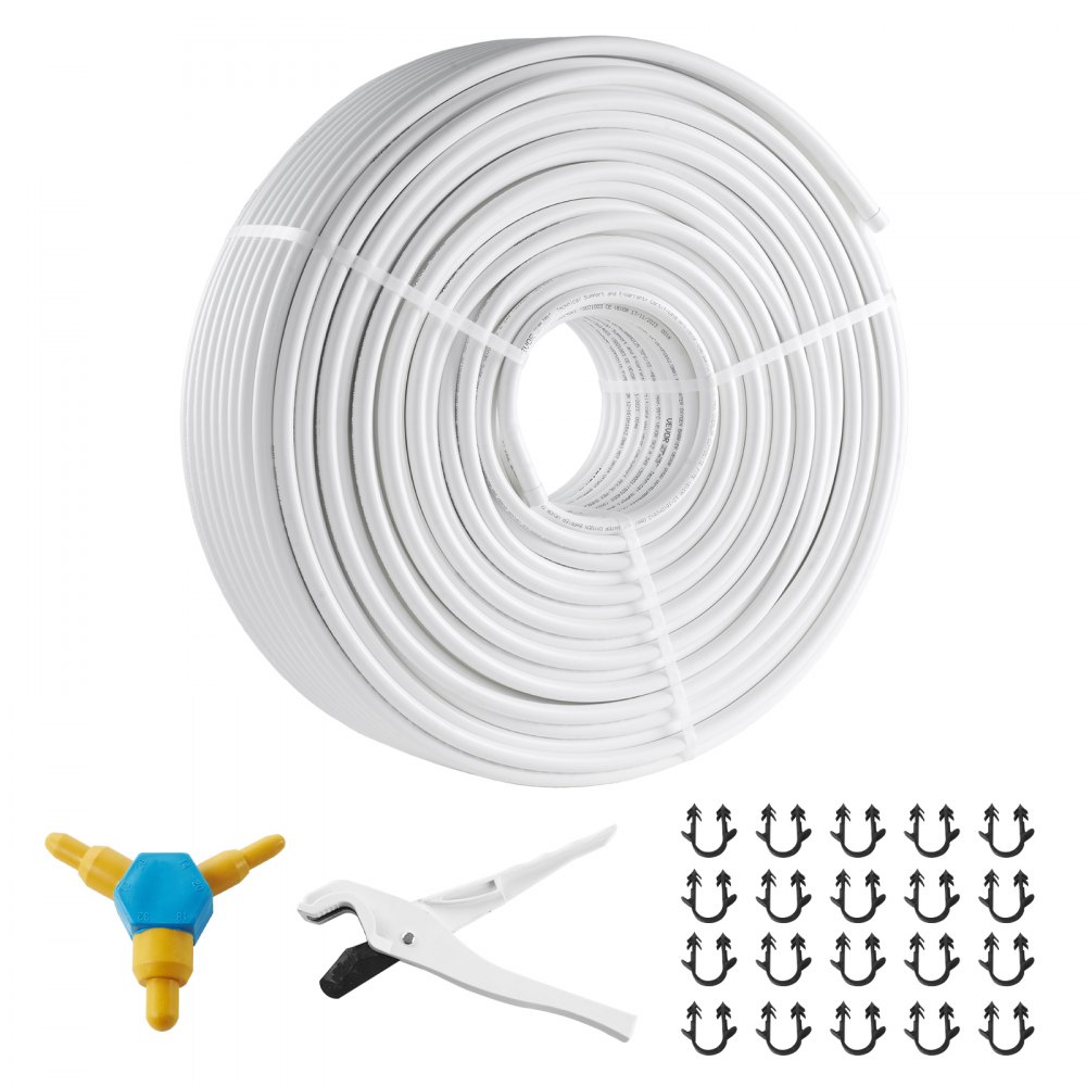 VEVOR PEX-AL-PEX Tube, 656ft, 5/8'' Diameter Aluminum-Plastic Composite Pipe Oxygen Barrier Radiant Floor PEX Pipe, 0.08'' Thickness Radiant Heat Floor Plumbing Inner Aluminum Layer PEX Tubing Pipe - LSGBSDDLP200CKNN8V0