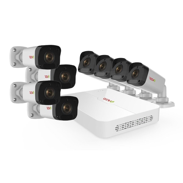Revo America Ultra HD 8 Channel 2TB NVR Surveillance System with 8 x 2 Megapixel Cameras - RU82B8E-2T