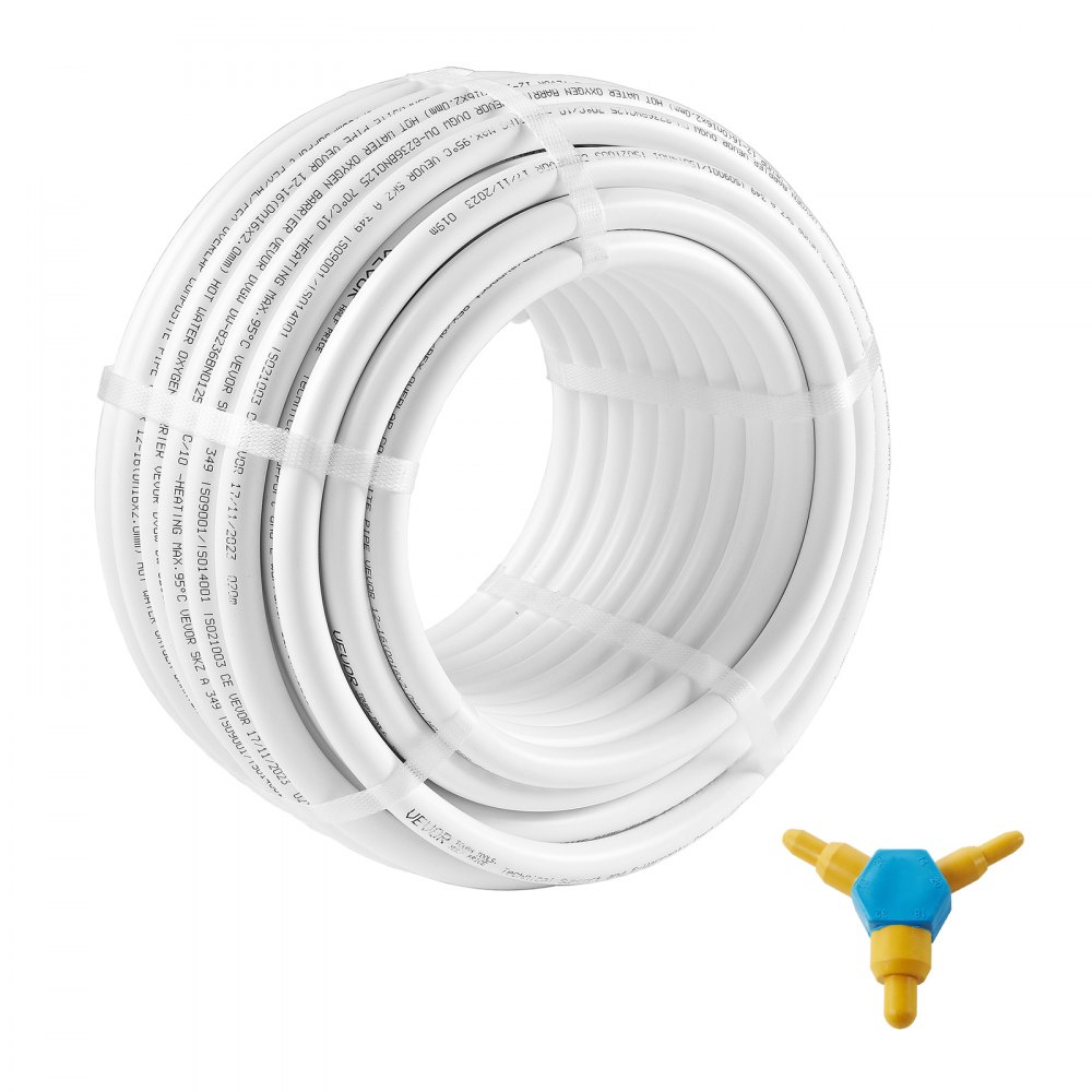 VEVOR PEX-AL-PEX Tube, 82ft, 5/8'' Diameter Aluminum-Plastic Composite Pipe Oxygen Barrier Radiant Floor PEX Pipe, 0.08'' Thickness Radiant Heat Floor Plumbing 25M Inner Aluminum Layer PEX Tubing Pipe - LSGBSDDLP25MXXYZFV0