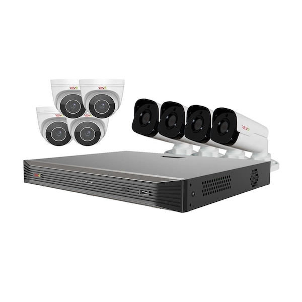 Revo America Ultra HD Audio Capable 16 Channel Surveillance System with 8 4 Megapixel Cameras - RU162BNDL-3