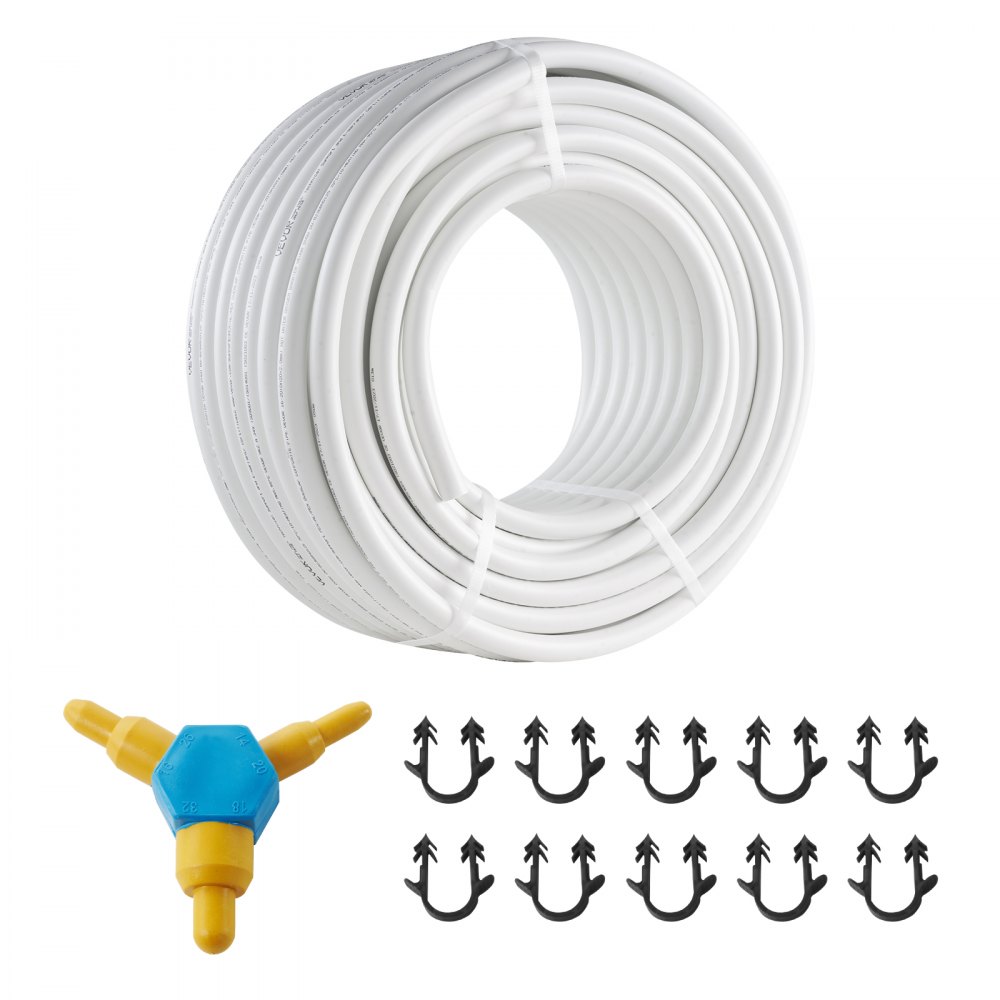 VEVOR PEX-AL-PEX Tube, 164 ft, 0.79'' Diameter Aluminum-Plastic Composite Pipe Oxygen Barrier Radiant Floor PEX Pipe, 0.08'' Thickness Radiant Heat Floor Plumbing Inner Aluminum Layer PEX Tubing Pipe - LSGBSDDLP50MPSKRGV0