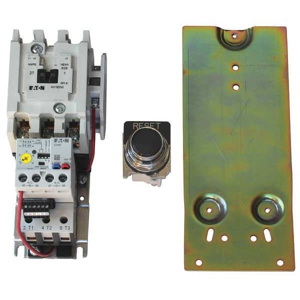 Kit de actualización de arrancador magnético de motor en reversa de Eaton, Sin cubierta Clasificación NEMA, 120V CA, 3 Polos, 1NA - AN19SN0A5E300-CRK