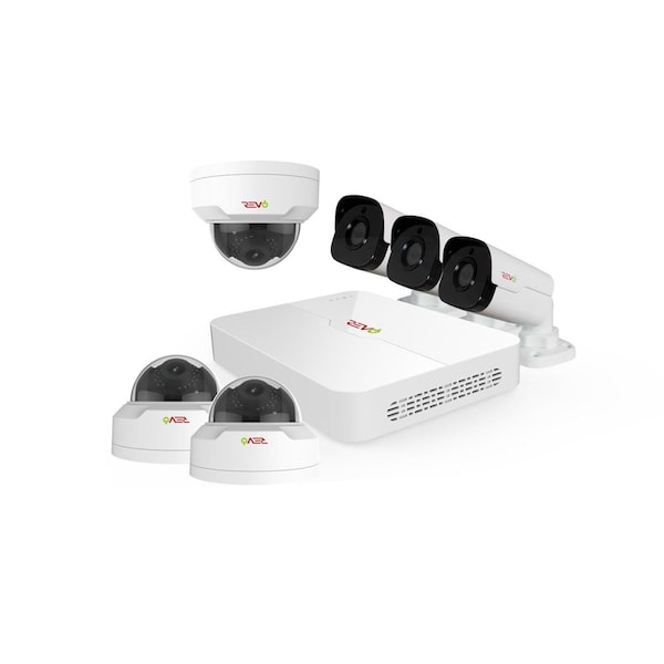 Revo America Ultra HD 8 Channel 2TB NVR Surveillance System with 6 x 4 Megapixel Cameras - RU82MD3GB3G-2T