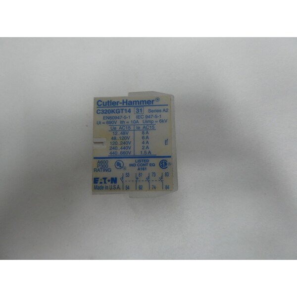 SERIE FREEDOM DE CONTACTOS AUXILIARES Y ACCESORIOS DE CONTACTOR DE EATON CUTLER-HAMMER - C320KGT14